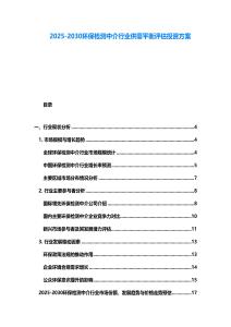 2025-2030環(huán)保檢測(cè)中介行業(yè)供需平衡評(píng)估投資方案