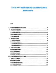 2025至2030中國燃油管理系統行業深度研究及發展前景投資評估分析