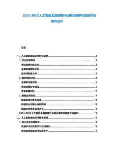 2025-2030人工智能金融應(yīng)用行業(yè)現(xiàn)狀調(diào)研與發(fā)展方向預(yù)判文件