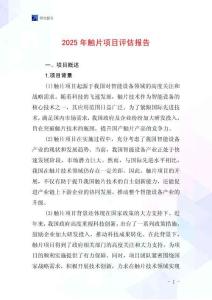 2025年觸片項目評估報告