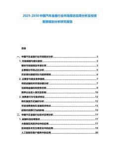 2025-2030中國汽車金融行業市場現狀應用分析及投資前景規劃分析研究報告