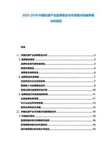 2025-2030中國(guó)白酒產(chǎn)業(yè)品牌壁壘與市場(chǎng)細(xì)分拓展策略分析報(bào)告