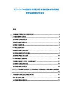 2025-2030中國智能切菜機(jī)行業(yè)市場供需分析評估投資配置發(fā)展前景研究報(bào)告