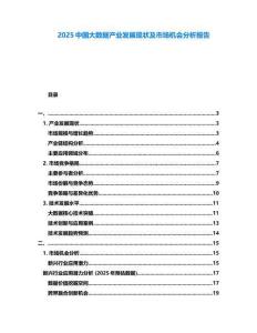2025中國(guó)大數(shù)據(jù)產(chǎn)業(yè)發(fā)展現(xiàn)狀及市場(chǎng)機(jī)會(huì)分析報(bào)告