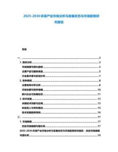 2025-2030環(huán)保產(chǎn)業(yè)市場(chǎng)分析與發(fā)展?fàn)顟B(tài)與市場(chǎng)前景研究報(bào)告
