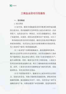 工商業(yè)光伏可行性報告