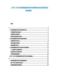 2025-2030歐洲聯(lián)盟數(shù)字經(jīng)濟(jì)市場(chǎng)競(jìng)爭(zhēng)分析及投資布局前景展望