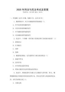 2025年刑法與民法考試及答案
