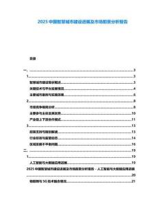 2025中國智慧城市建設(shè)進展及市場前景分析報告