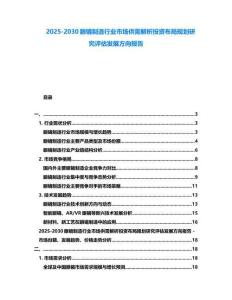 2025-2030眼鏡制造行業(yè)市場(chǎng)供需解析投資布局規(guī)劃研究評(píng)估發(fā)展方向報(bào)告