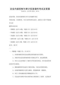 企業內部控制與審計實務操作考試及答案