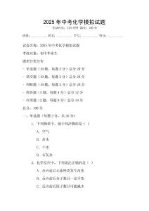2025年中考化學模擬試題
