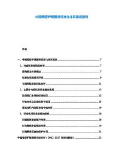 中國母嬰護理服務標準化體系建設報告
