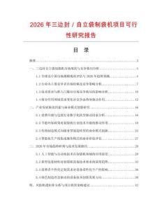 2026年三邊封／自立袋制袋機項目可行性研究報告
