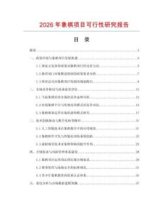 2026年象棋項目可行性研究報告
