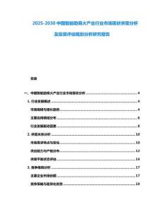 2025-2030中國智能助商火產業行業市場現狀供需分析及投資評估規劃分析研究報告
