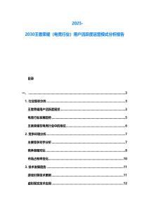 2025-2030王者榮耀（電競行業(yè)）用戶活躍度運營模式分析報告