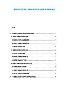 中國漂洗添加劑行業標準體系建設與質量提升對策研究