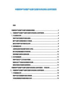 中國特種氣體國產(chǎn)化替代進(jìn)程與供應(yīng)商認(rèn)證研究報(bào)告