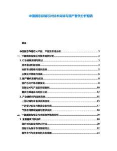 中國固態存儲芯片技術突破與國產替代分析報告