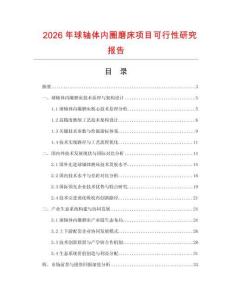 2026年球軸體內圈磨床項目可行性研究報告
