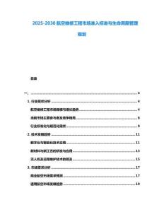 2025-2030航空維修工程市場準(zhǔn)入標(biāo)準(zhǔn)與生命周期管理規(guī)劃