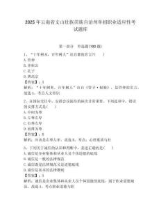 2025年云南省文山壯族苗族自治州單招職業(yè)適應性考試題庫附答案解析
