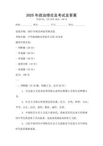 2025年政治理論及考試及答案