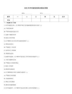 2025年作風建設類面試題及答案