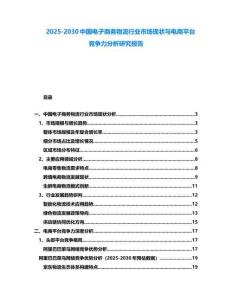 2025-2030中國電子商務物流行業市場現狀與電商平臺競爭力分析研究報告