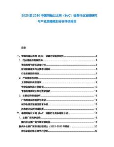 2025至2030中國同軸以太網（EoC）設備行業發展研究與產業戰略規劃分析評估報告