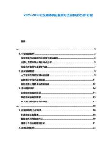 2025-2030社交媒體輿論監測方法技術研究分析方案