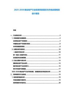 2025-2030商業地產行業投資風險管控與市場運營規劃設計報告