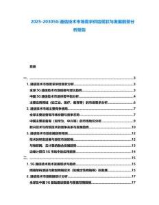 2025-20305G通信技術市場需求供給現狀與發展前景分析報告