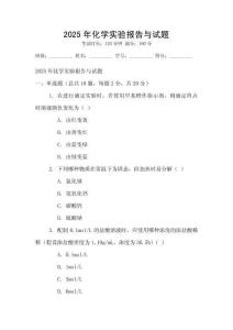 2025年化學實驗報告與試題
