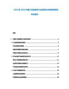 2025至2030中國門式起重機行業調研及市場前景預測評估報告