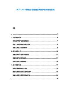 2025-2030修繕工程歷史建筑保護(hù)原則評(píng)定權(quán)威