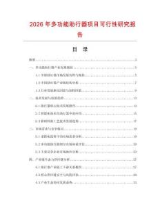 2026年多功能助行器項目可行性研究報告