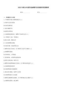 2025年新鄉市原陽縣輔警考試真題附答案解析