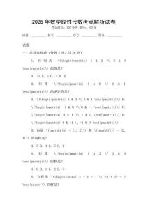 2025年數學線性代數考點解析試卷
