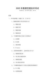 2025年数据挖掘技术考试