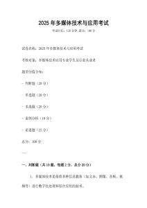 2025年多媒體技術(shù)與應(yīng)用考試