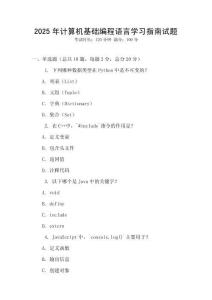 2025年計算機基礎編程語言學習指南試題