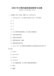 2025年計算機編程基礎教程與試題
