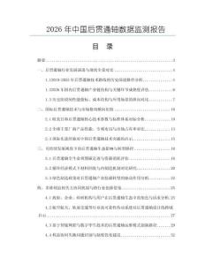 2026年中國后貫通軸數據監測報告