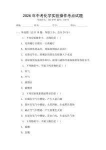 2026年中考化學實驗操作考點試題