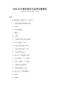 2025年計算機操作與應用試題解析