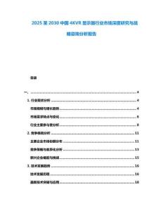 2025至2030中國4KVR顯示器行業市場深度研究與戰略咨詢分析報告
