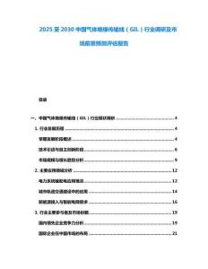 2025至2030中國氣體絕緣傳輸線（GIL）行業調研及市場前景預測評估報告