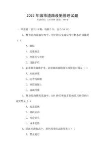 2025年城市道路設施管理試題